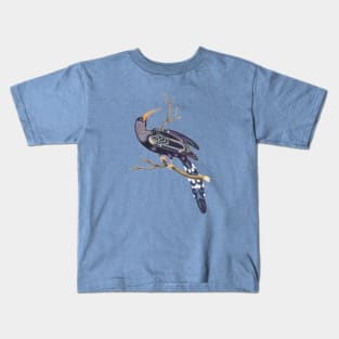 Wood Hoopoe Bird Vintage Wildlife Illustration Kids T-Shirt